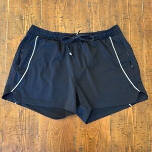 Fabletics Shorts Black Athletic Drawstring Waist Zipper Pockets Size Large